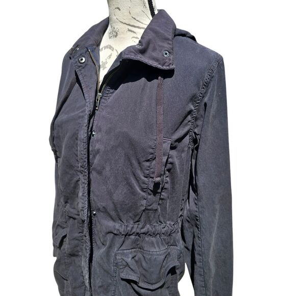 JAMES PERSE Women's Off Black Hooded Utility Jacket Size 1 / Small - Picture 6 of 15